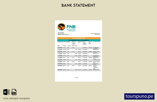 lista para imprimir la plantilla de extracto bancario del Primer Nacional de Bot